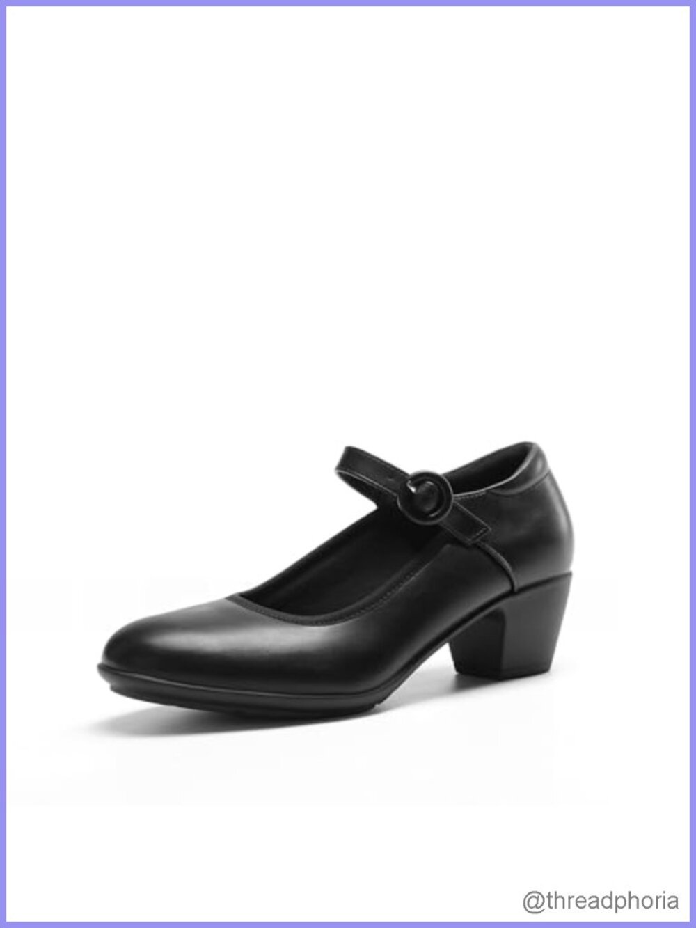 Low Chunky Heel Mary Jane Pumps Comfortable Work Business Dress Shoes with Arch